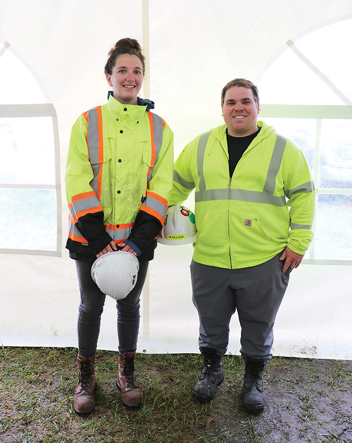 Left: Brandi Neibrandt and Jon Zapski of Allied Infrastructure spoke about what the next steps are for the process of completing the regional water system.